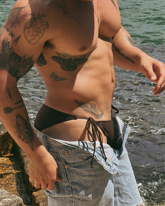 Ricardo Tie up Brief - Coconut Brown