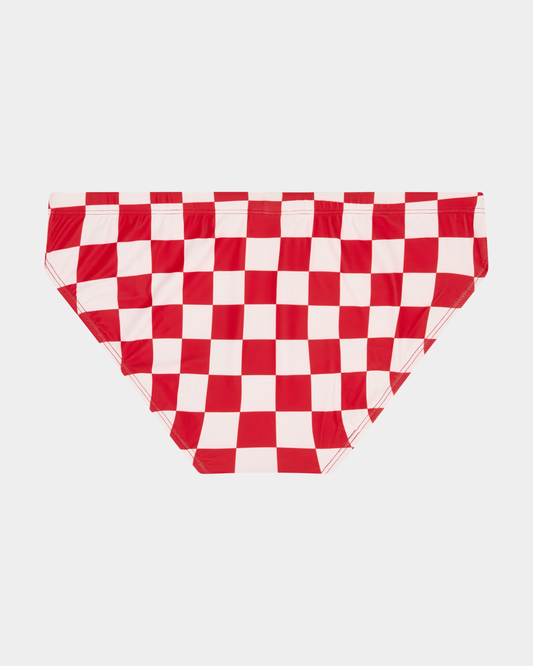 Donatello Brief in red & white Grid Print Kennry