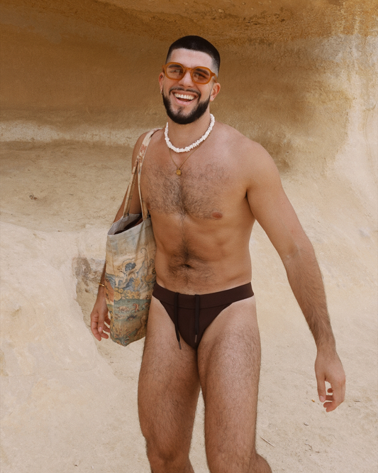 Brock Swim Jock Brief - Coconut Brown