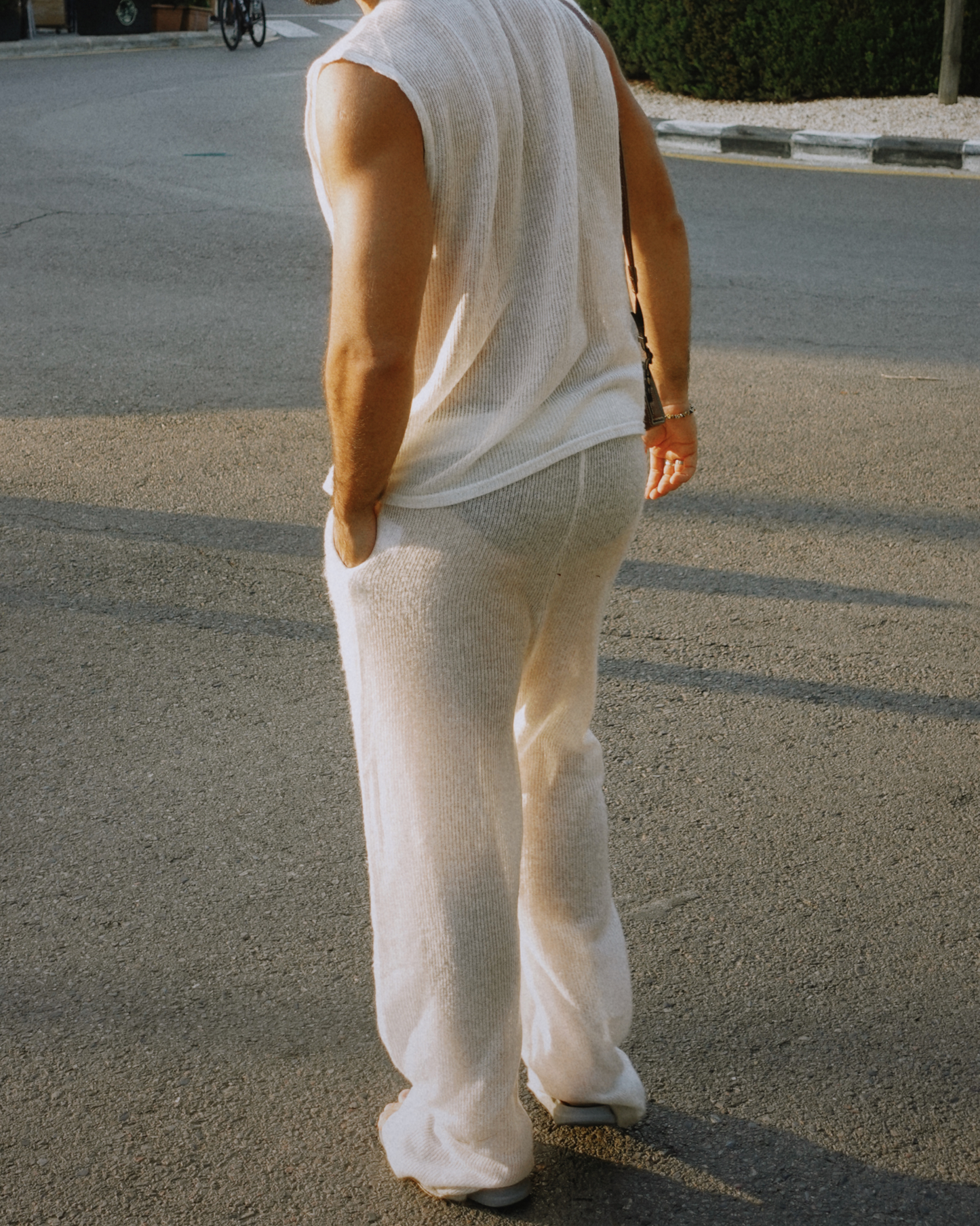 Luca Knit Crochet Pant - White