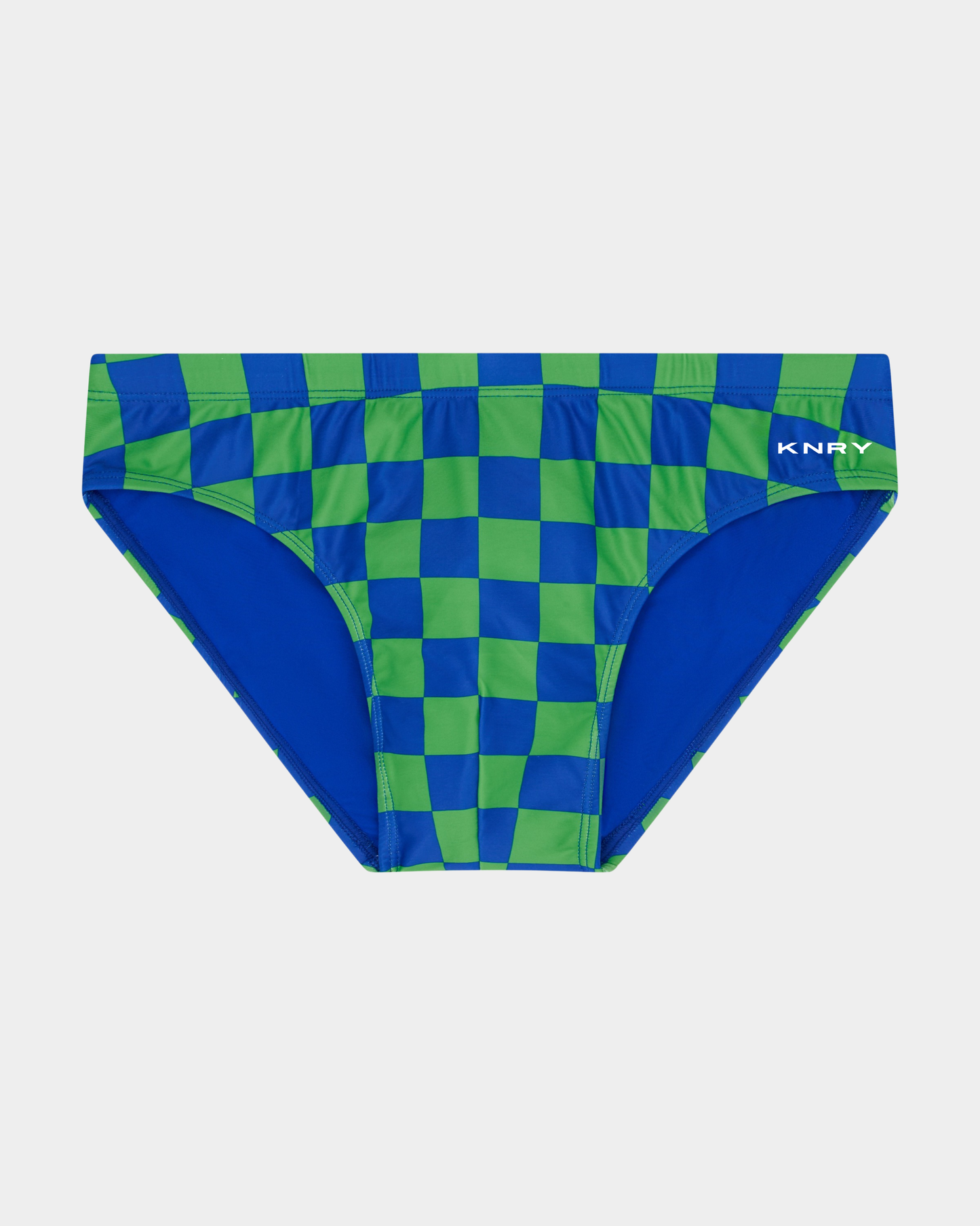 Donatello Brief in Blue & Green Grid Print